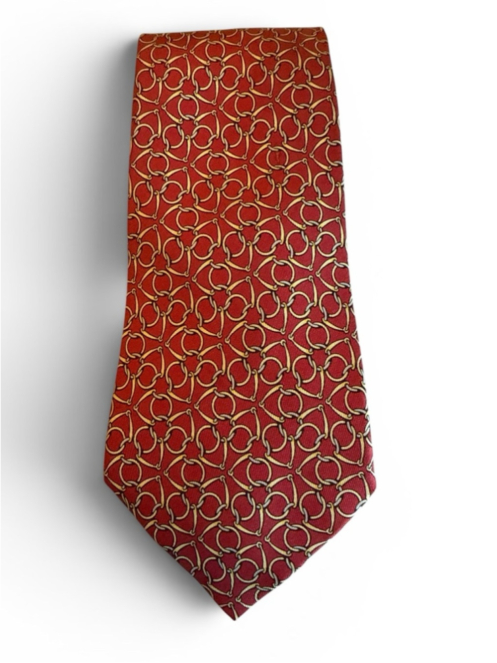 Hermes Red Geometric Silk Tie - 7580 SA